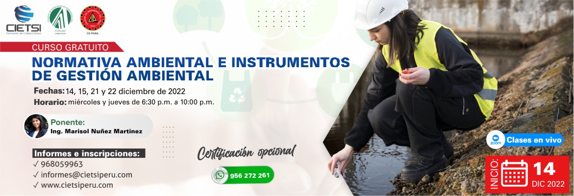 CURSO NORMATIVA AMBIENTAL E INSTRUMENTOS DE GESTIÓN AMBIENTAL 2022